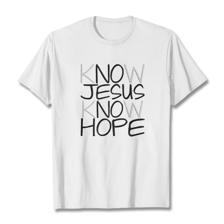Christianartworkshop Know Jesus Know Hope Faith Statement Unisex T-shirt - White - 2XL - image 7