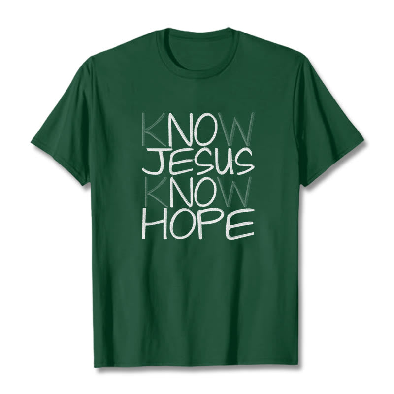 Christianartworkshop Know Jesus Know Hope Faith Statement Unisex T-shirt - Dark Green - 2XL - image 10