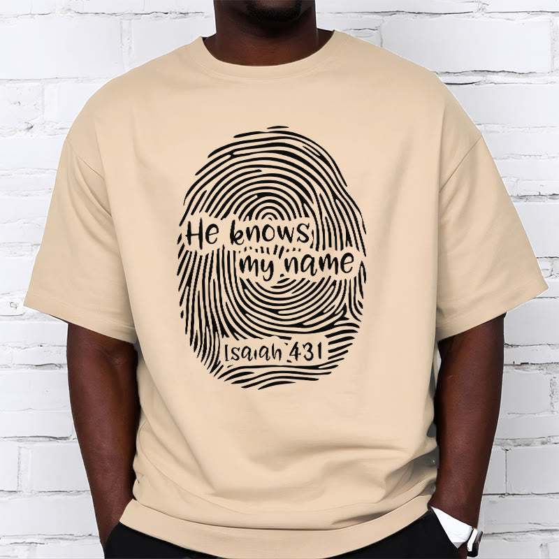 Christianartworkshop He Knows My Name Fingerprint Bible Verse Unisex T-shirt - image 11