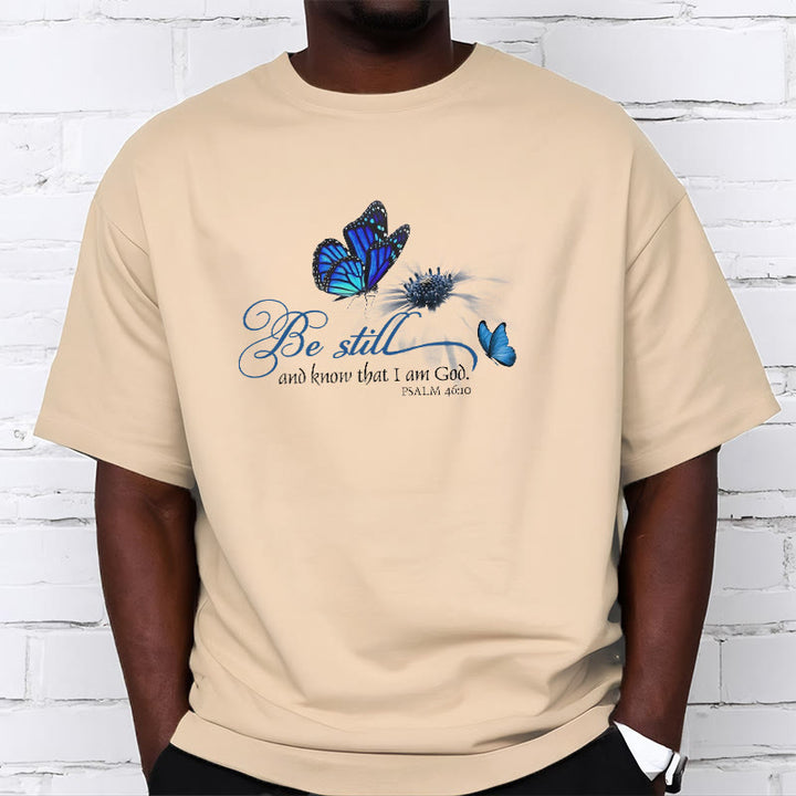Christianartworkshop Be Still and Know God Bible Verse with Butterfly Unisex T-shirt - image 11