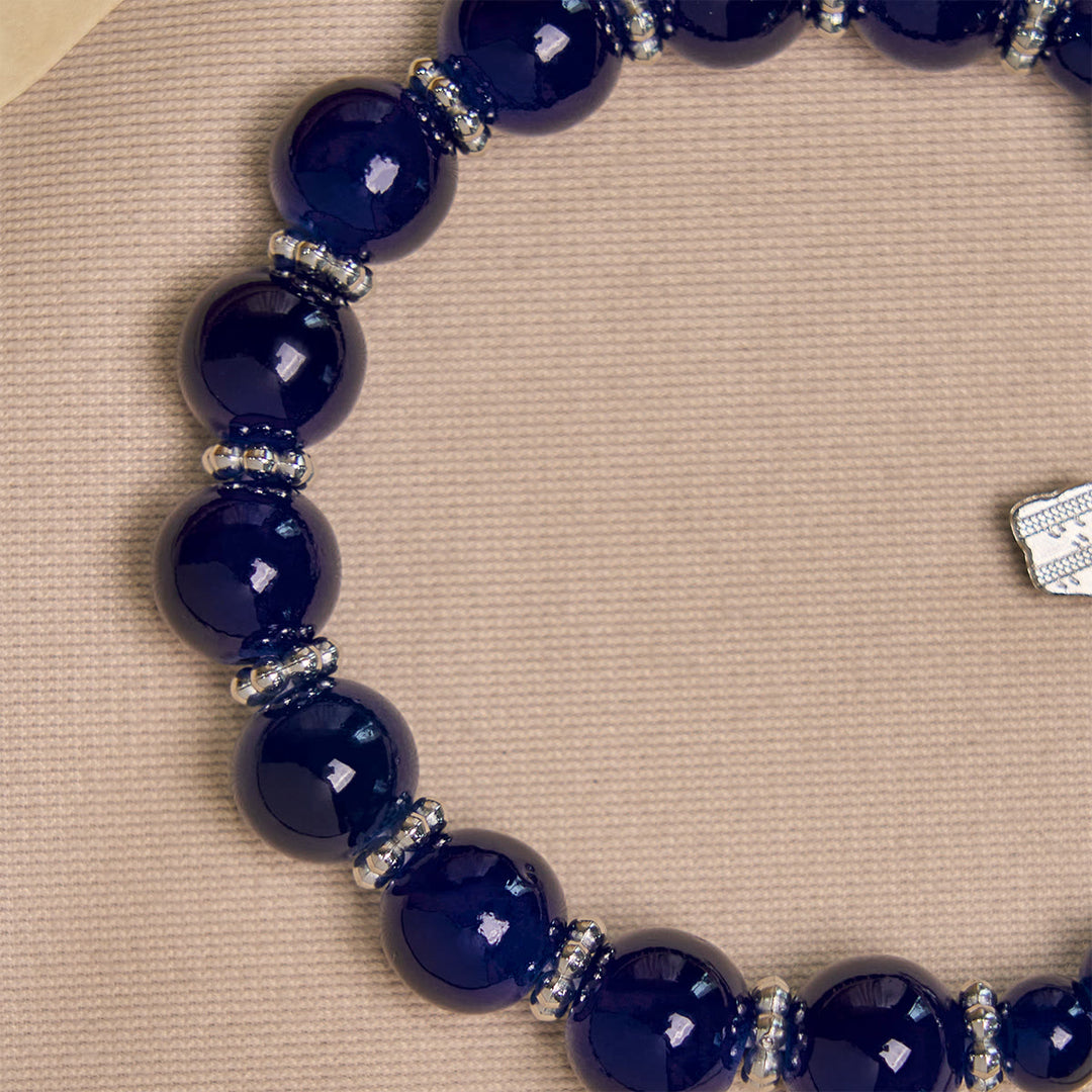 Christianartworkshop Elegant Deep Blue Beaded Bracelets with Crucifix and Miraculous Medal - image 6