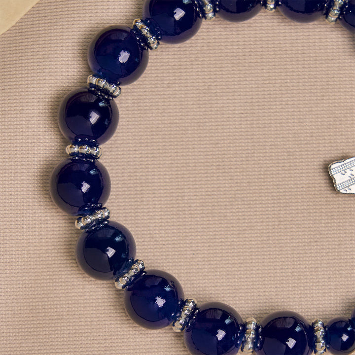 Christianartworkshop Elegant Deep Blue Beaded Bracelets with Crucifix and Miraculous Medal - image 6