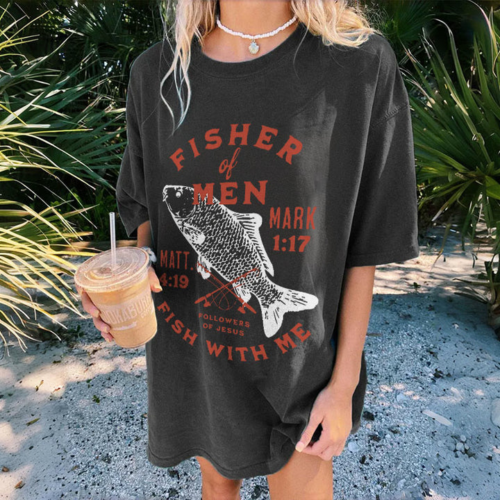 Christianartworkshop Followers of Jesus Fisher of Men Unisex Washed T-Shirt - image 2