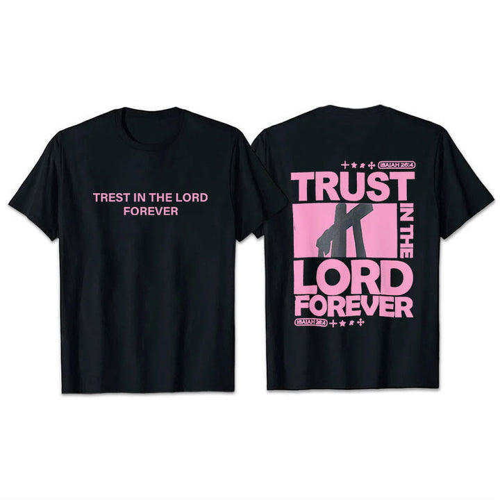 Christianartworkshop Trust In The Lord Forever T-Shirt - Black - 2XL - image 2