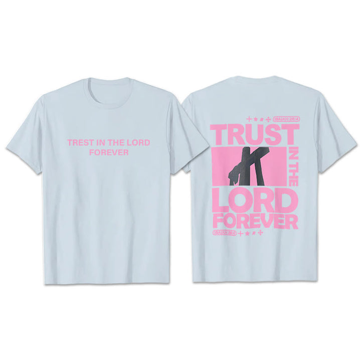 Christianartworkshop Trust In The Lord Forever T-Shirt - Blue - 2XL - image 13