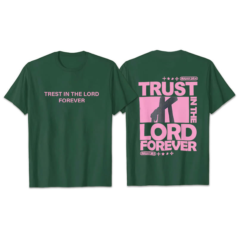 Christianartworkshop Trust In The Lord Forever T-Shirt - Dark Green - 2XL - image 22