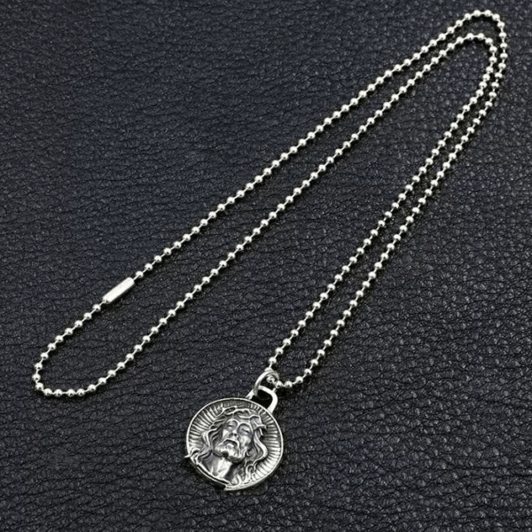 Christianartworkshop 925 Sterling Silver Jesus Crown of Thorns Sacred Necklace - image 3
