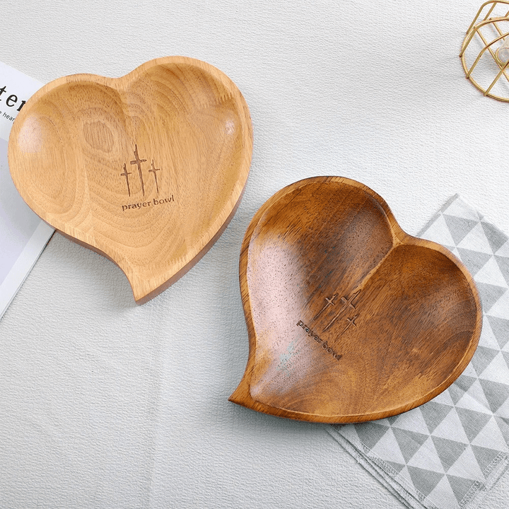 Christianartworkshop 3 Color Wooden Heart Shaped Prayer Bowl with Faith Note Cards - image 5