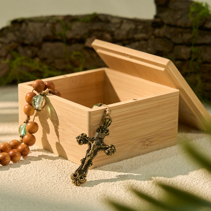 Christianartworkshop Sacred Rosary Wood Gift Box - Sacred Rosary Wood Gift Box $18 AUD - image 0