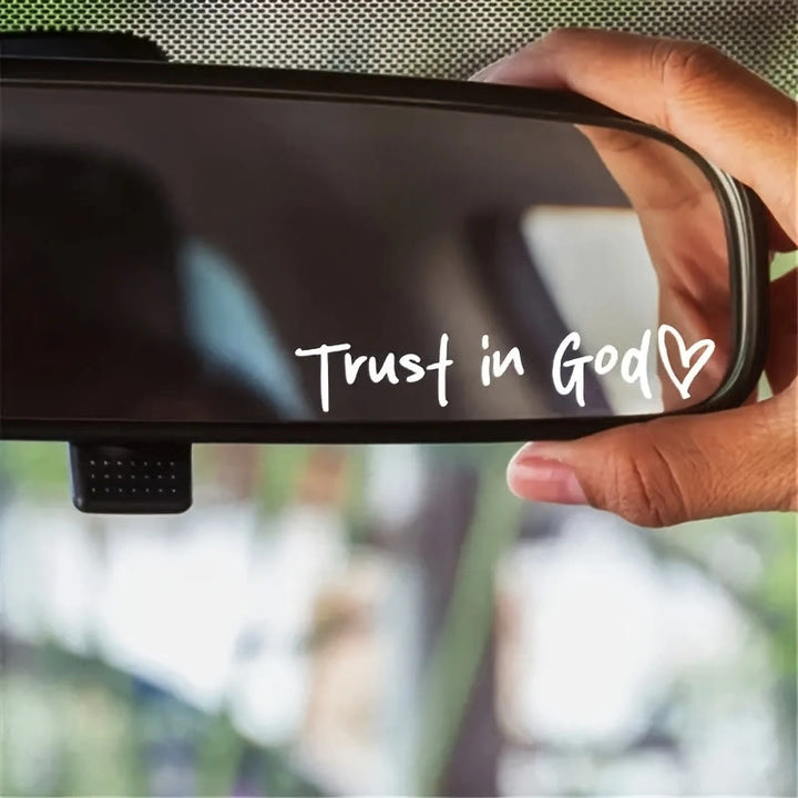 Christianartworkshop Minimalist Everyday Faith Car Mirror Sticker: Trust in God Road Companion - image 1