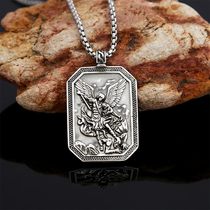 Christianartworkshop Classic Style St. Michael the Archangel Protection Stainless Steel Pendant Necklace - image 18