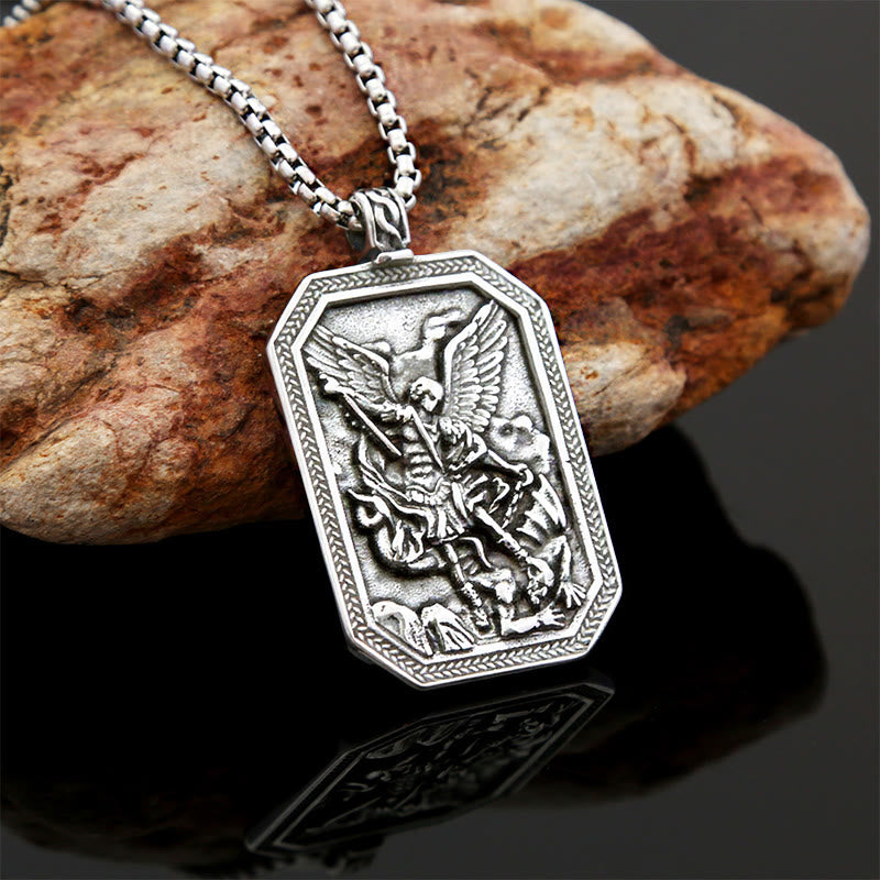 Christianartworkshop Classic Style St. Michael the Archangel Protection Stainless Steel Pendant Necklace - image 15
