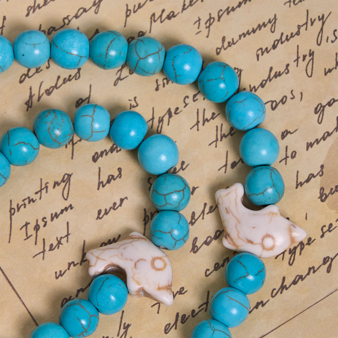 Christianartworkshop Prayer Across the Sea with Turquoise Serenity Dolphin Beads Animal Rosary - image 6