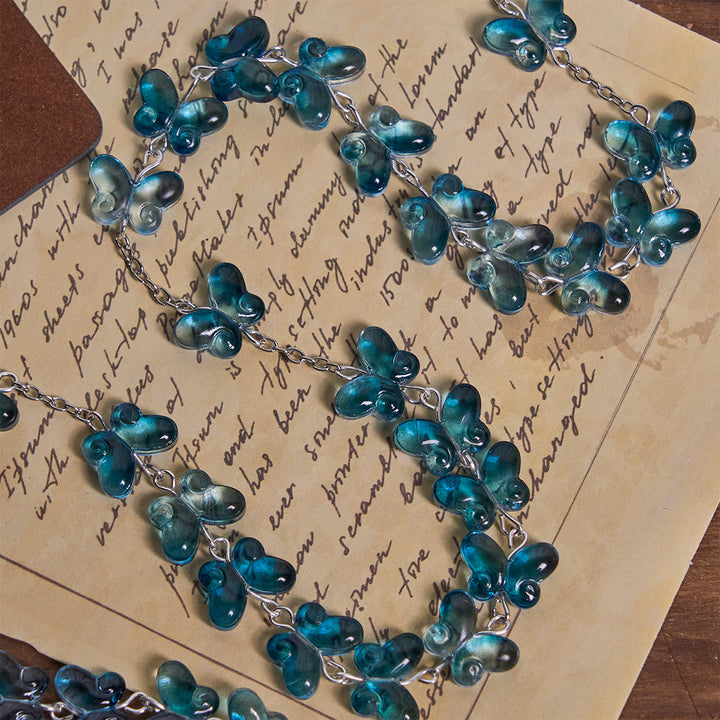 Christianartworkshop Faith is th Hope: Wings of Devotion Shimmering Blue Butterfly Prayer Bracelet, Animal Rosary - image 8