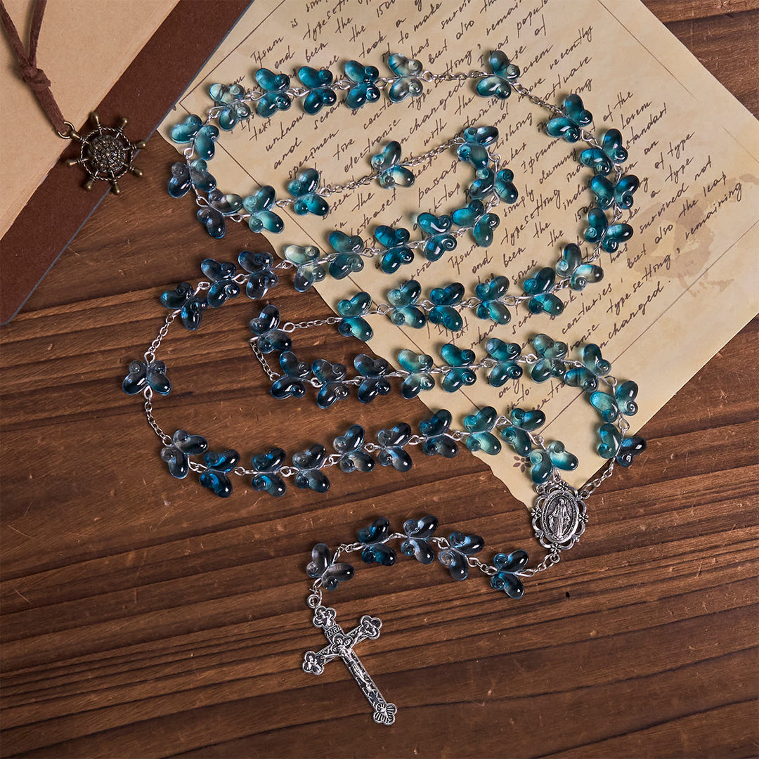 Christianartworkshop Faith is th Hope: Wings of Devotion Shimmering Blue Butterfly Prayer Bracelet, Animal Rosary - image 6