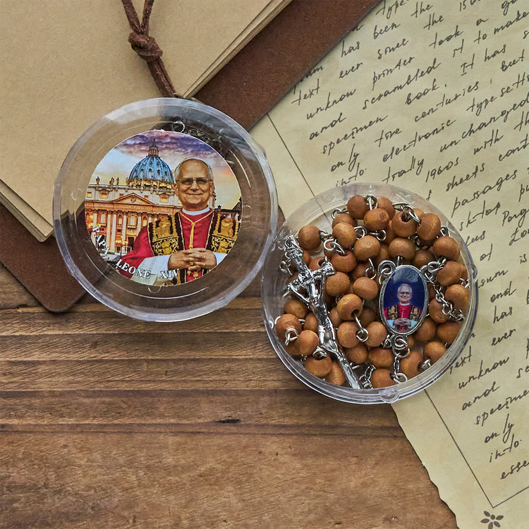 Christianartworkshop Pope Leo XIV Red Wood Beads Rosary Commemorating: A Spiritual Treasure - image 9