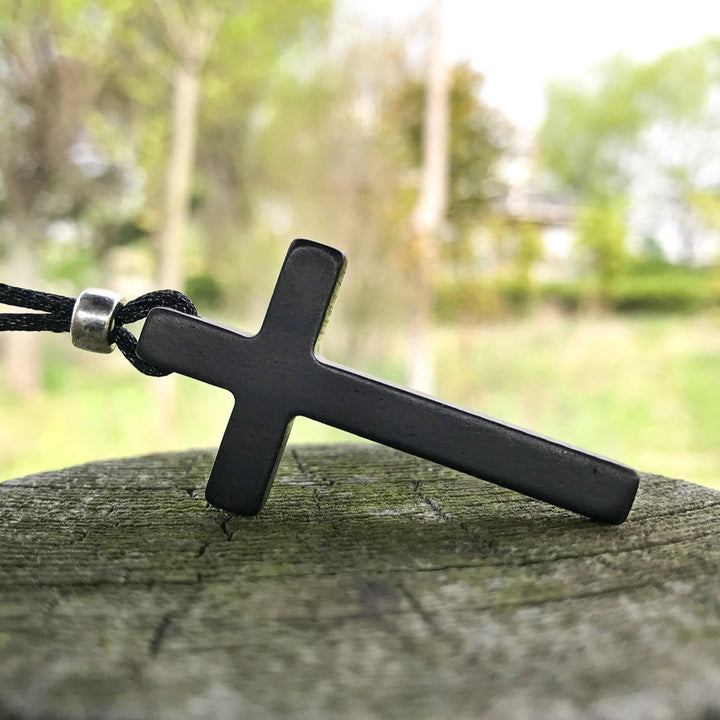 Christianartworkshop Classic Natural Ebony Cross Necklace: Pure and Enduring Faith Symbol - image 2