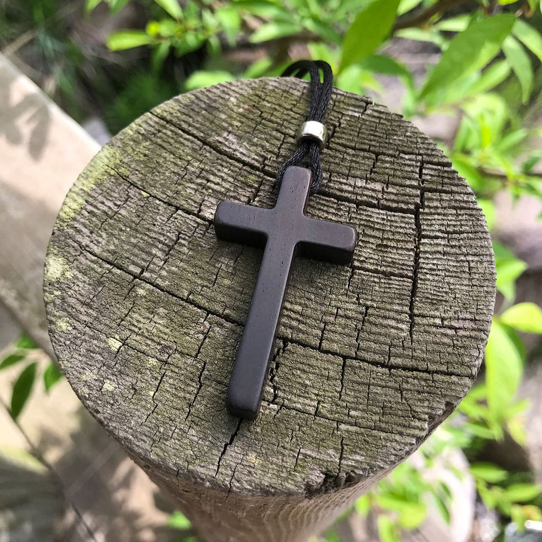 Christianartworkshop Classic Natural Ebony Cross Necklace: Pure and Enduring Faith Symbol - image 6