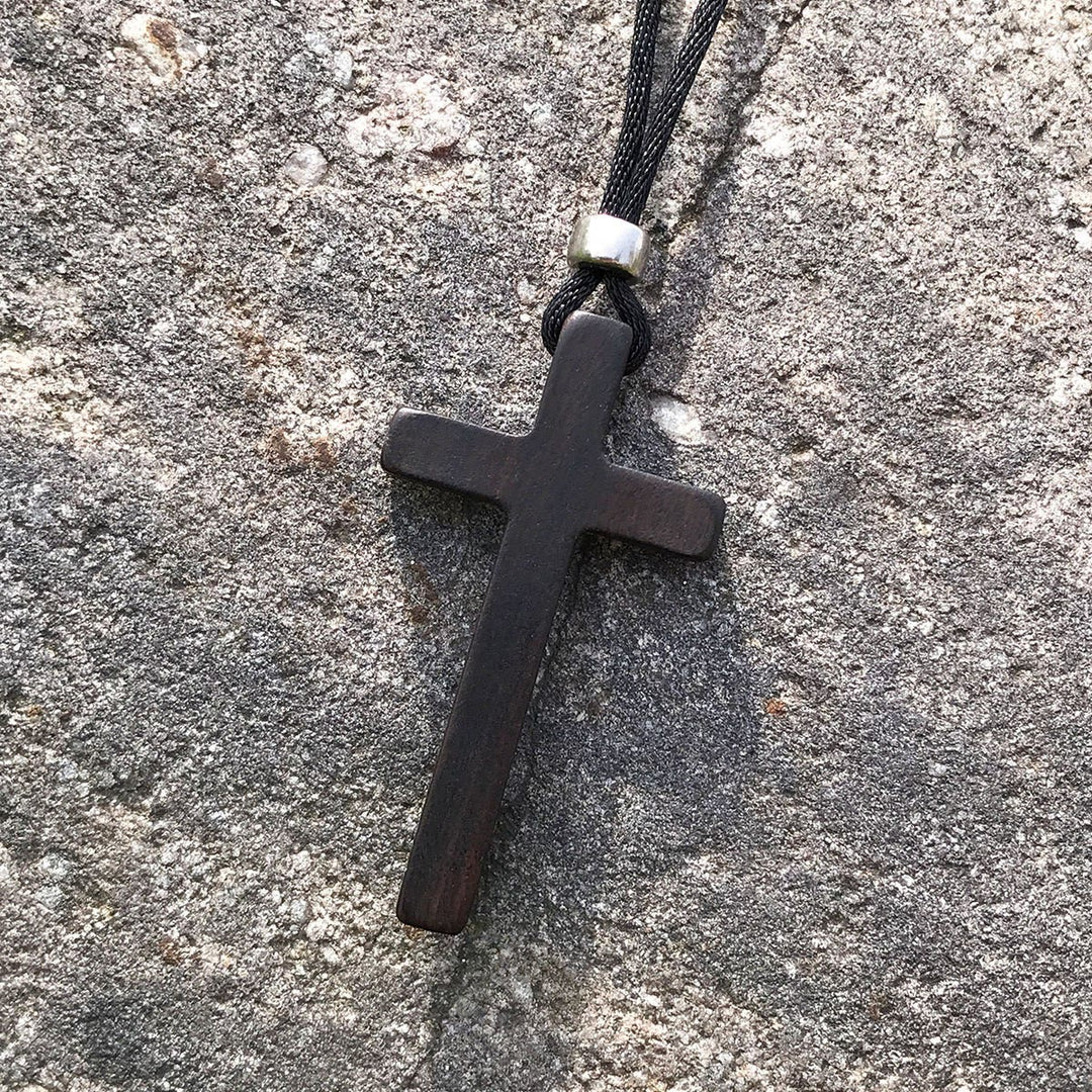 Christianartworkshop Classic Natural Ebony Cross Necklace: Pure and Enduring Faith Symbol - image 3