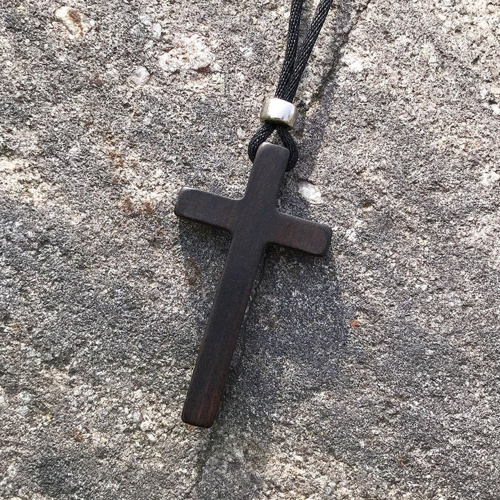 Christianartworkshop Classic Natural Ebony Cross Necklace: Pure and Enduring Faith Symbol - image 3