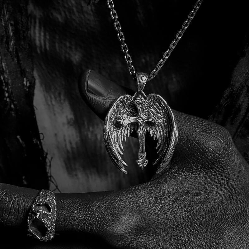 Christianartworkshop Guardian Angel Wings Cross Pendant Necklace: Spiritual Protection Jewelry - image 3