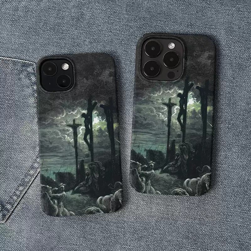 Christianartworkshop Vintage Biblical Crucifixion Artwork Phone Case - image 2