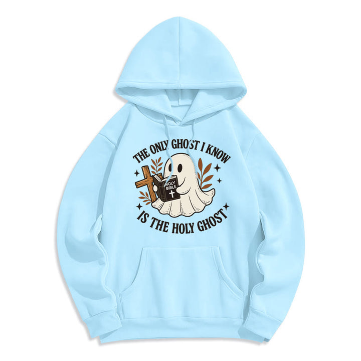 Christianartworkshop Ghost-Free Except the Holy One Fleece Lined Polyester Hoodie - Blue - 2XL - image 6