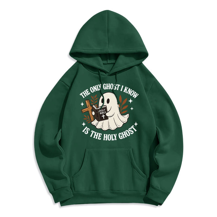 Christianartworkshop Ghost-Free Except the Holy One Fleece Lined Polyester Hoodie - Green - 2XL - image 7