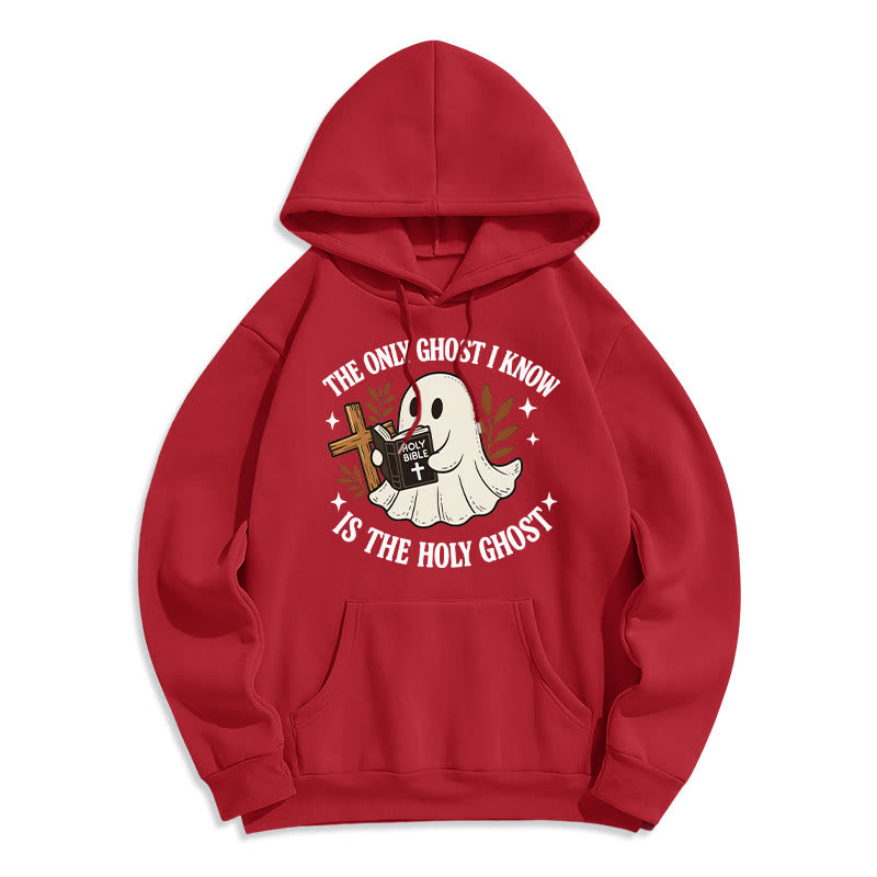 Christianartworkshop Ghost-Free Except the Holy One Fleece Lined Polyester Hoodie - Red - 2XL - image 8