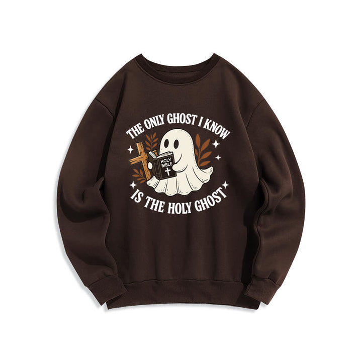 Christianartworkshop Ghost-Free Except the Holy One Fleece Lined Polyester Sweatshirt - Brown - 2XL - image 6