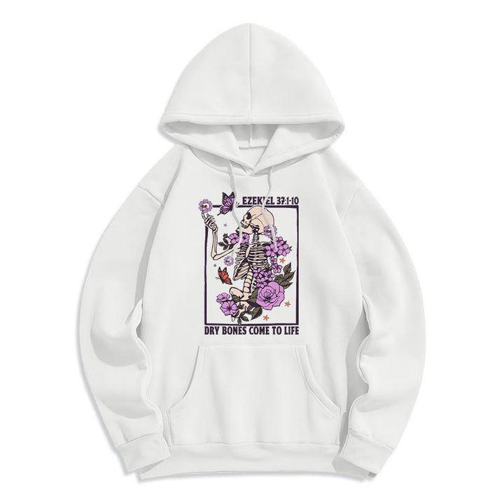 Christianartworkshop Dry Bones Rise in Faith Fleece Lined Polyester Hoodie - White - 2XL - image 2