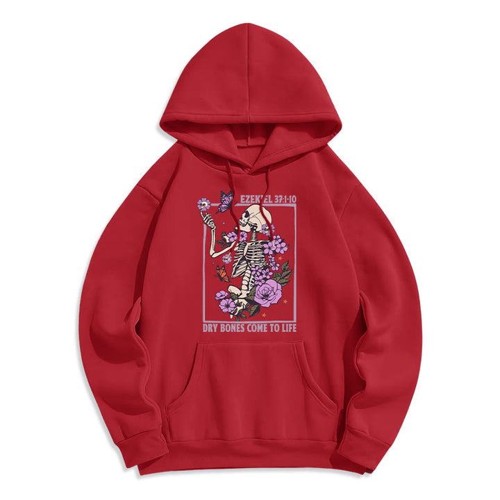 Christianartworkshop Dry Bones Rise in Faith Fleece Lined Polyester Hoodie - Red - 2XL - image 6