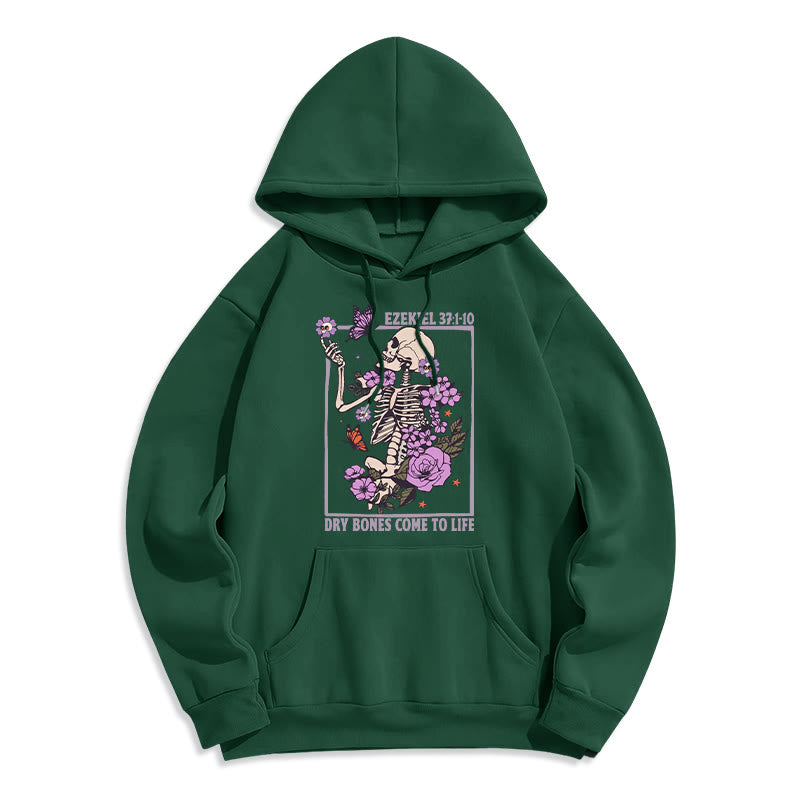 Christianartworkshop Dry Bones Rise in Faith Fleece Lined Polyester Hoodie - Green - 2XL - image 7