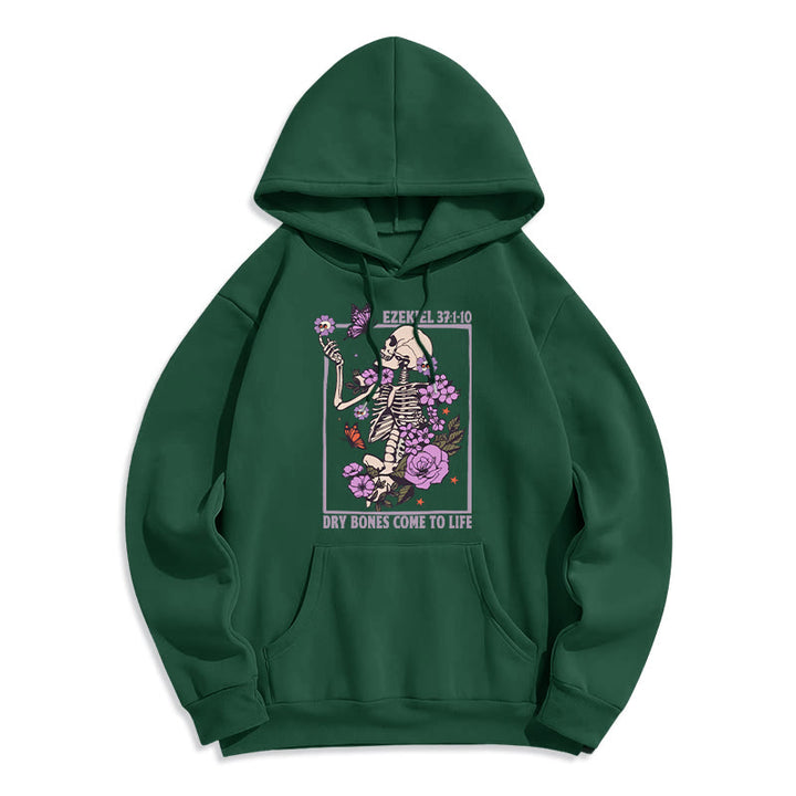 Christianartworkshop Dry Bones Rise in Faith Fleece Lined Polyester Hoodie - Green - 2XL - image 7