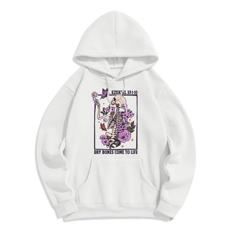 Christianartworkshop Dry Bones Rise in Faith Fleece Lined Polyester Hoodie - White - 2XL - image 1