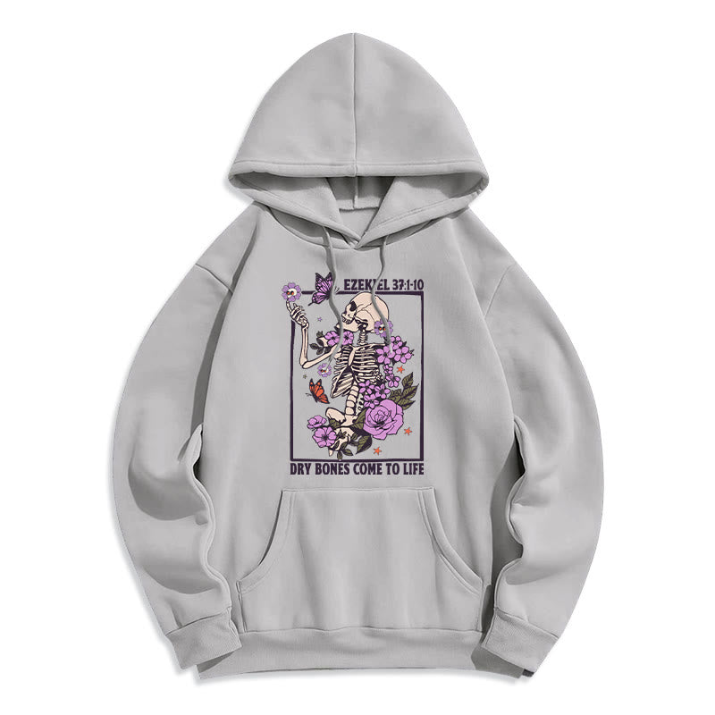 Christianartworkshop Dry Bones Rise in Faith Fleece Lined Polyester Hoodie - Grey - 2XL - image 3