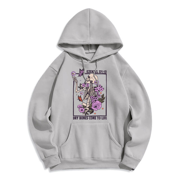 Christianartworkshop Dry Bones Rise in Faith Fleece Lined Polyester Hoodie - Grey - 2XL - image 3