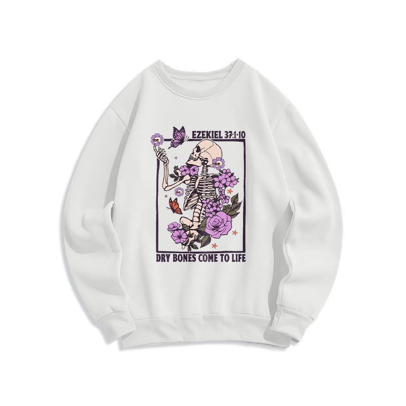 Christianartworkshop Dry Bones Rise in Faith Fleece Lined Polyester Sweatshirt - White - 2XL - image 2