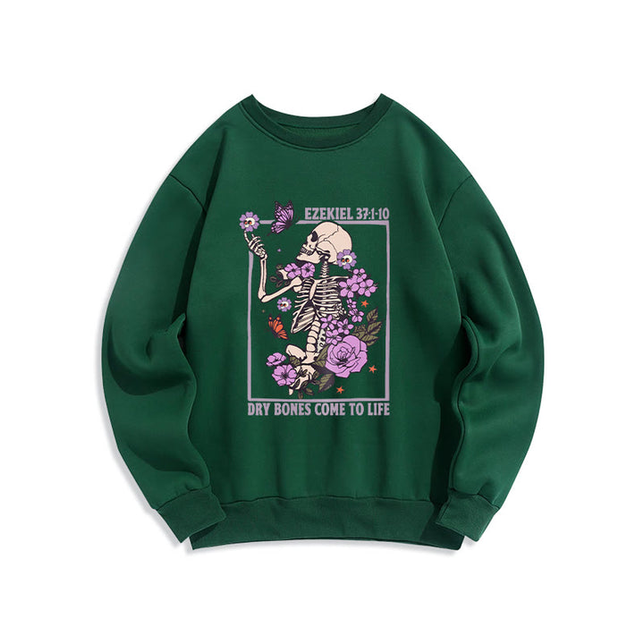 Christianartworkshop Dry Bones Rise in Faith Fleece Lined Polyester Sweatshirt - Green - 2XL - image 5