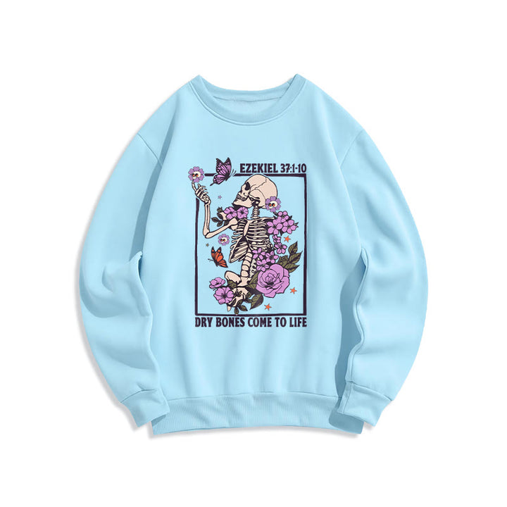Christianartworkshop Dry Bones Rise in Faith Fleece Lined Polyester Sweatshirt - Blue - 2XL - image 3