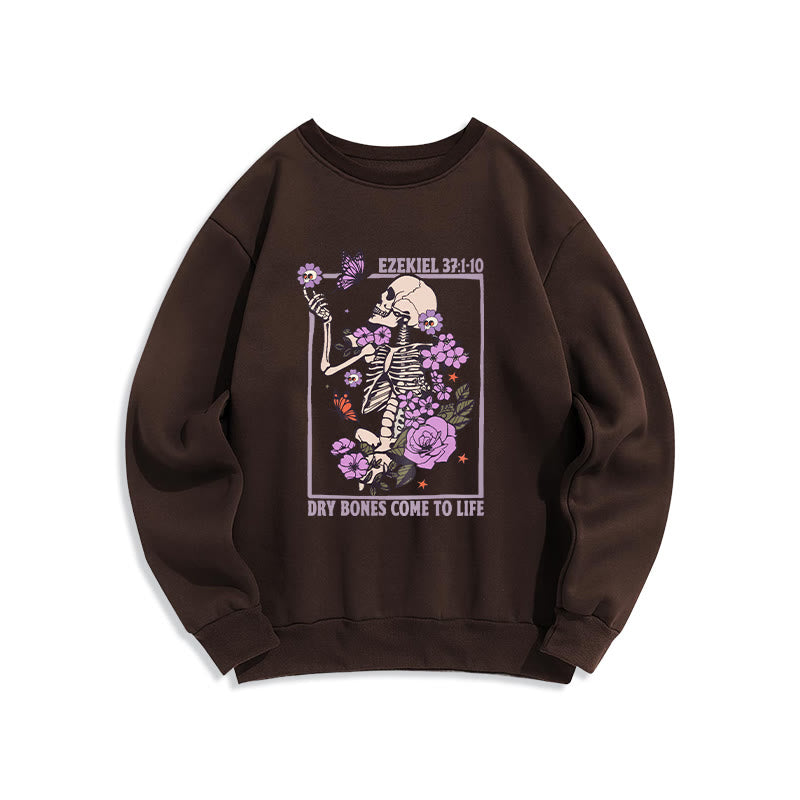 Christianartworkshop Dry Bones Rise in Faith Fleece Lined Polyester Sweatshirt - Brown - 2XL - image 5