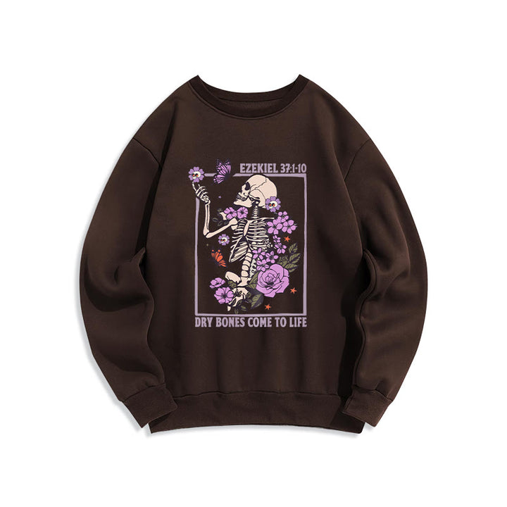 Christianartworkshop Dry Bones Rise in Faith Fleece Lined Polyester Sweatshirt - Brown - 2XL - image 5