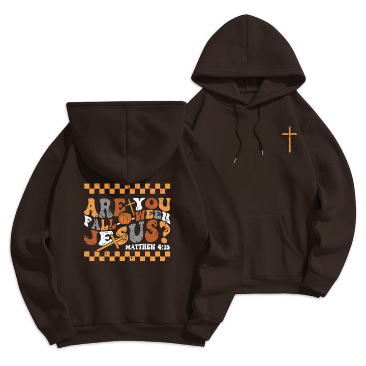 Christianartworkshop Follow Jesus This Fall Matthew 419 Fleece Lined Polyester Hoodie - Brown - 2XL - image 7