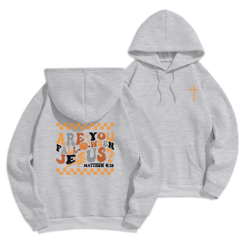 Christianartworkshop Follow Jesus This Fall Matthew 419 Fleece Lined Polyester Hoodie - Grey - 2XL - image 0
