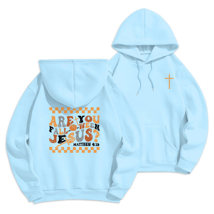 Christianartworkshop Follow Jesus This Fall Matthew 419 Fleece Lined Polyester Hoodie - Blue - 2XL - image 4
