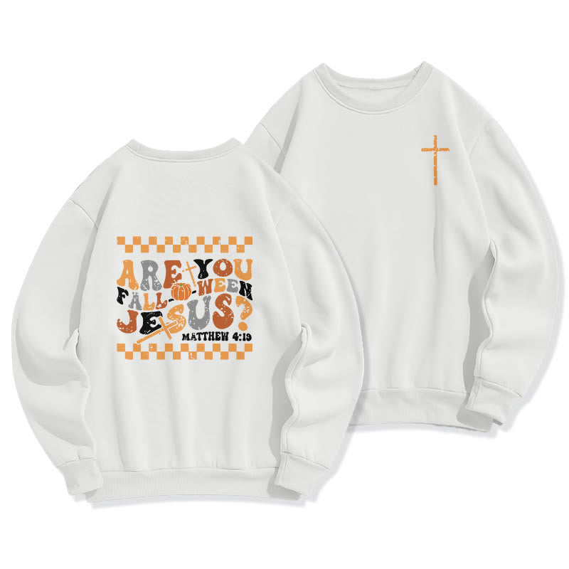 Christianartworkshop Follow Jesus This Fall Matthew 419 Fleece Lined Polyester Sweatshirt - White - 2XL - image 3