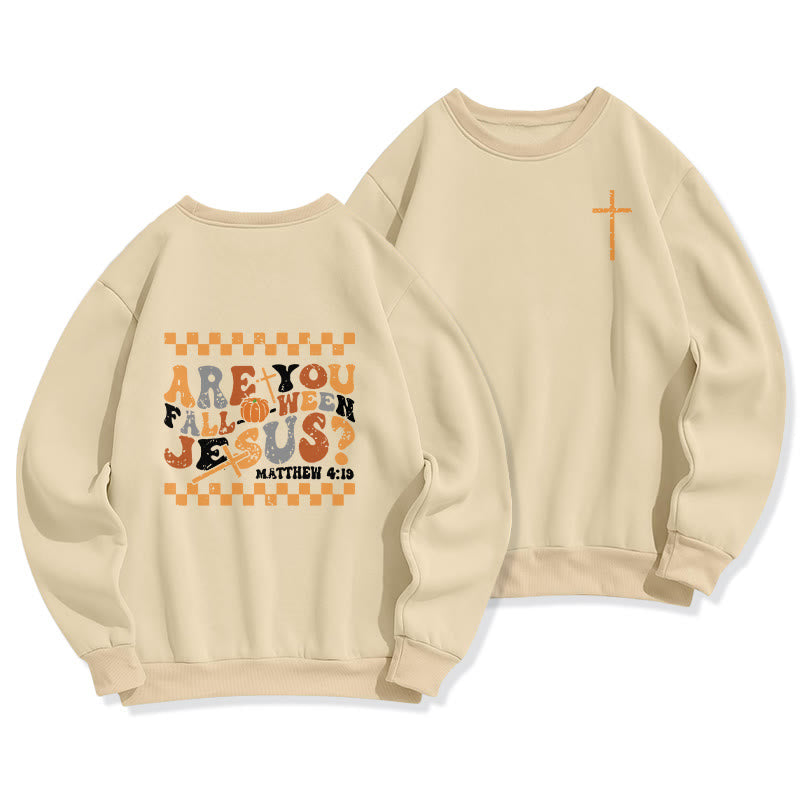 Christianartworkshop Follow Jesus This Fall Matthew 419 Fleece Lined Polyester Sweatshirt - Beige - 2XL - image 0