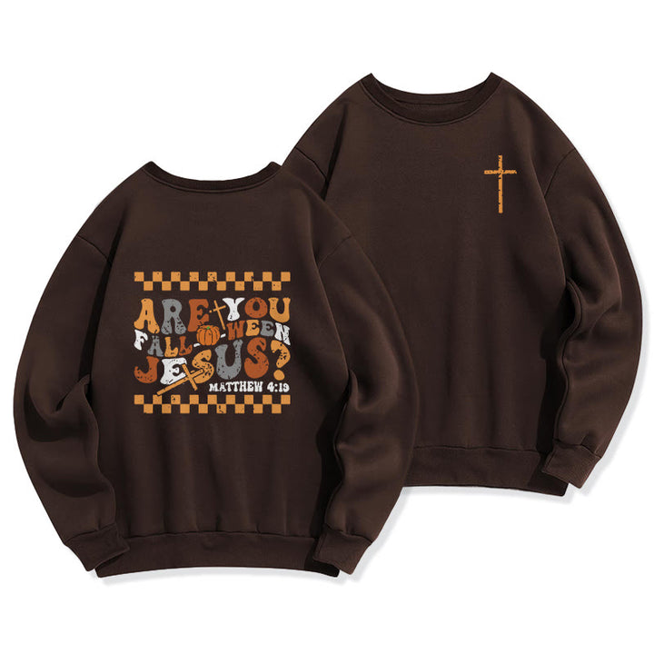 Christianartworkshop Follow Jesus This Fall Matthew 419 Fleece Lined Polyester Sweatshirt - Brown - 2XL - image 4