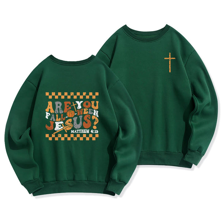 Christianartworkshop Follow Jesus This Fall Matthew 419 Fleece Lined Polyester Sweatshirt - Green - 2XL - image 6