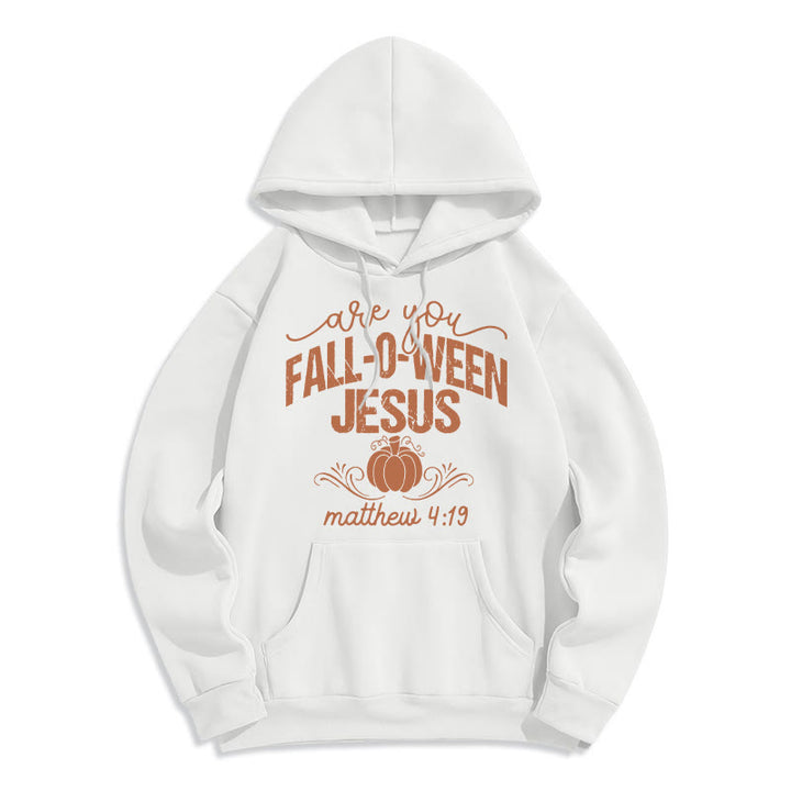 Christianartworkshop Fall for Jesus Pumpkin Faith Fleece Lined Polyester Hoodie - White - 2XL - image 2